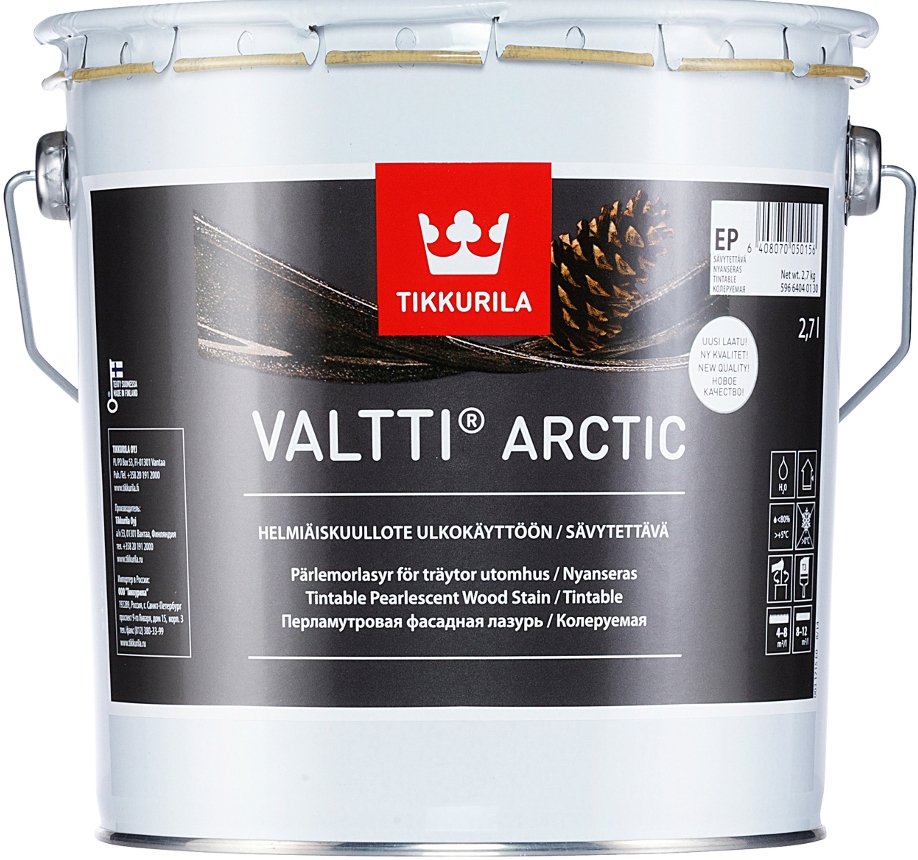 

Лазурь Tikkurila Valtti Arctic 0.9 л (базис EP)