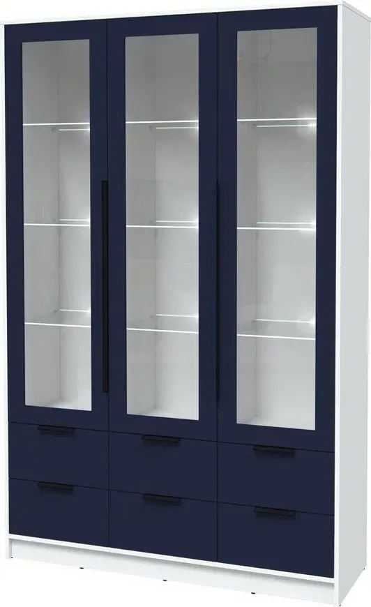 

Шкаф-витрина Интерлиния Концепт КТ-ШВ3 с подсветкой Глосс (белый платинум/индиго)