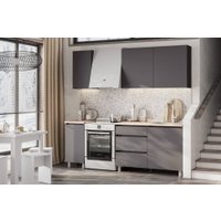 Готовая кухня Mio Tesoro Денвер 1.6м (графит серый/дуб сонома)