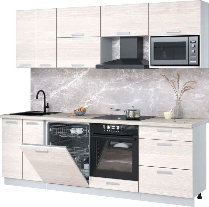 

Готовая кухня Интерлиния Мила Лайт 2.4-ПМ2 (вудлайн кремовый/вудлайн кремовый/бискайская сосна)