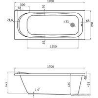 Ванна Santek Тенерифе 160x70 1WH302357