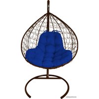 Подвесное кресло M-Group XL 11120210 (коричневый ротанг/синяя подушка)
