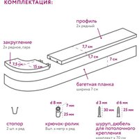 Карниз для штор Legrand Глэдис 7см 3м 2р с поворотами 58139346 (мрамор/золотой)