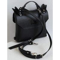 Женская сумка Killtoday B&J midi (черный зернистый/гладкий)