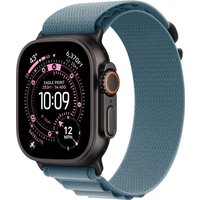 Умные часы Apple Watch Ultra 3 LTE 49 мм (титановый корпус, черный/голубой, текстильный ремешок размера S)