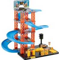 Детские автотреки, трассы Labalu 5-уровневый с дорогой и автомобилями P9588A-1 (голубой, 4 машинки)