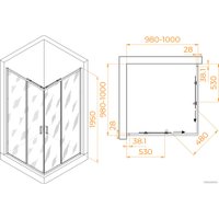 Душевой уголок RGW PA-39B 03083900-14 100x100 (черный/прозрачное стекло)