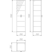  Grossman Шкаф-полупенал для ванной Вива 35 303511