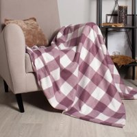 Плед Casa Conforte London 170x200 6155405 (клетка розовая)