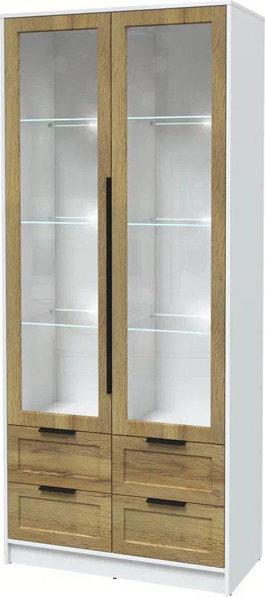 

Шкаф-витрина Интерлиния Концепт Тренд КТ-ШВ2 с подсветкой (белый платинум/дуб вотан)