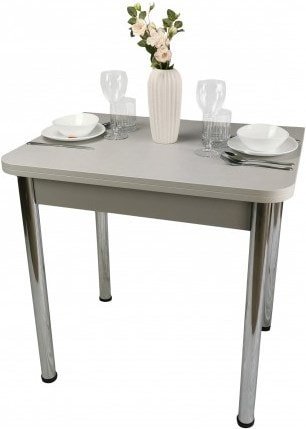 Кухонный стол Рамзес Ломберный 60х80/120 (лофт серый/хром)
