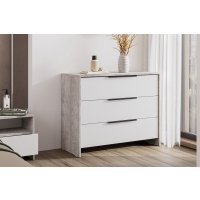 Комод Mio Tesoro Камелия 1 3 ящика (цемент светлый/белый)
