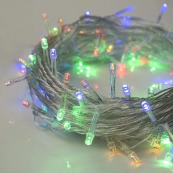 Светодиодная гирлянда Гирлянда бай 100 LED (5 м, разноцветный/прозрачный провод)