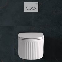 Унитаз подвесной Roxen Royal Matt в комплекте с инсталляцией StounFix Dual Fresh 6 в 1 968277 (кнопка: пастель бежевый)