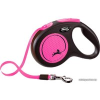 Поводок-рулетка Flexi New Neon M Tape 5 м (розовый)