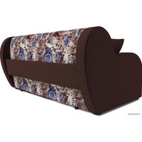 Диван Мебель-АРС Аккордеон Барон (жаккард/микровелюр, цветы/коричневый)