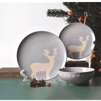 Столовый сервиз Arya Christmas Siberia 8680943243096 (12шт, серый)