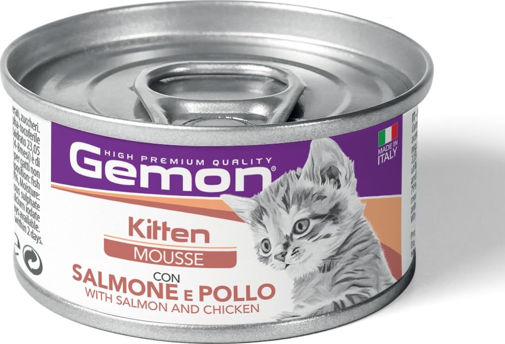 

Пресервы Gemon Mousse Kitten ric salmon and chicken 85 г