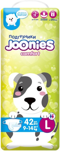

Подгузники Joonies Comfort L 9-14 кг (42 шт)