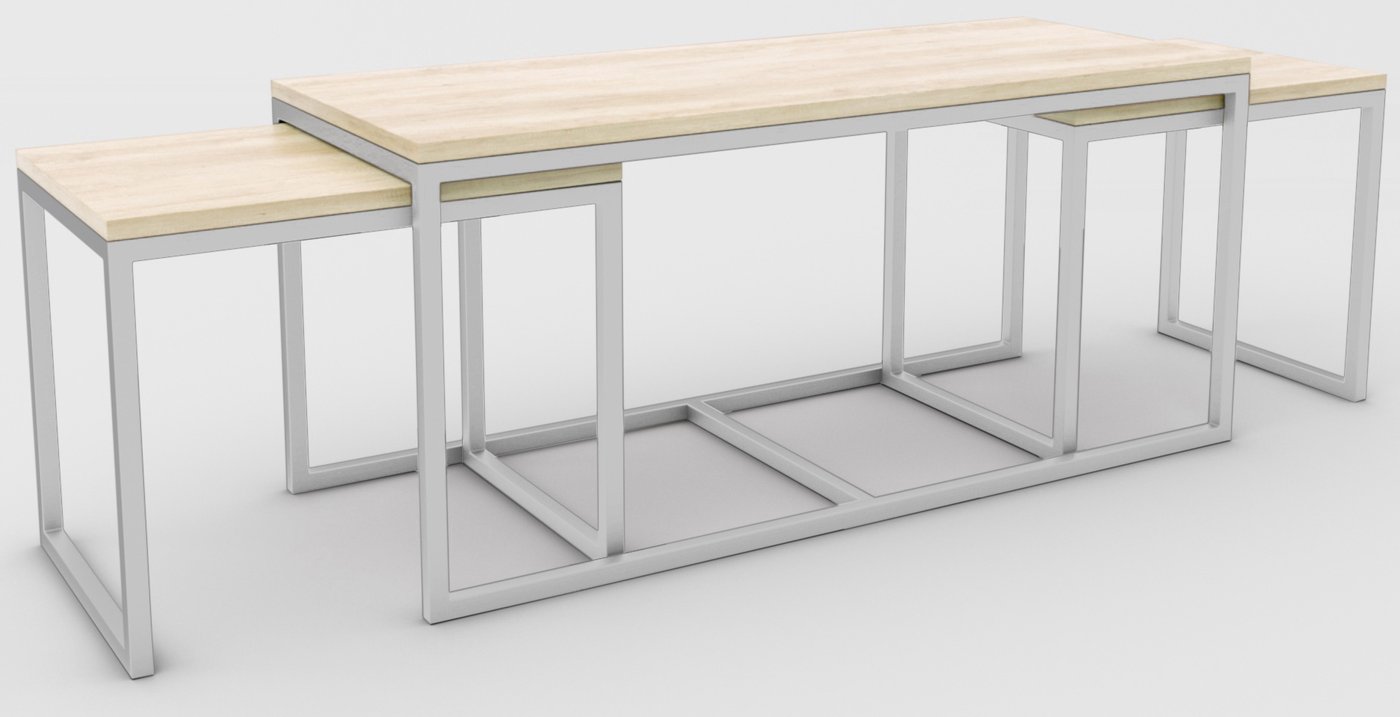 

Журнальный столик Hype Mebel Трио 40x100-200 (белый/древесина белая)