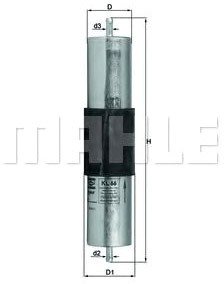 

Топливный фильтр Mahle Knecht KL66