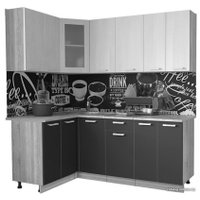 Готовая кухня Интерлиния Мила 12x20 (бетон-антрацит-травертин)