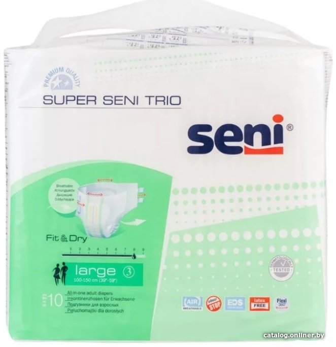 

Подгузники для взрослых Seni Super Trio L (10 шт)