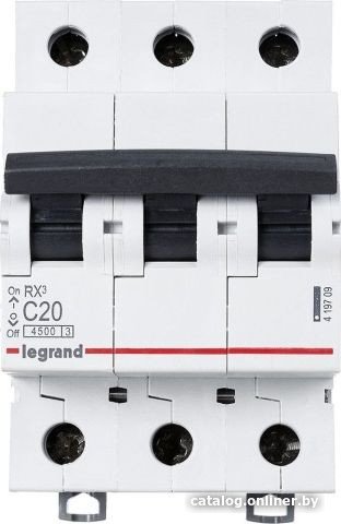 Выключатель автоматический Legrand RX3 4.5ka 20а 3п C 419709
