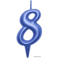 Свеча для торта Мультидом Овал Цифра 8 МС5-48 (синий)