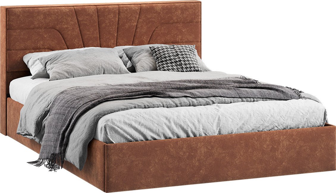 

Кровать Трия Пандора с ПМ и заглушиной 160x200 Тип 1 (велюр Brut Terracot 13)