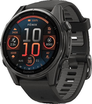 

Умные часы Garmin Fenix 8 Sapphire 43мм (титановый угольно-черный DLC, пепельно-серый ремешок)