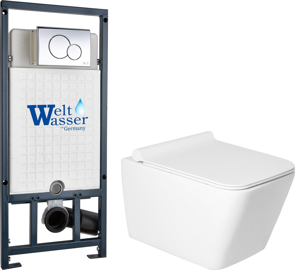 

Унитаз подвесной Saniteco KW-9004W в комплекте с инсталляцией + Marberg 507 + Marberg 507 RD CR