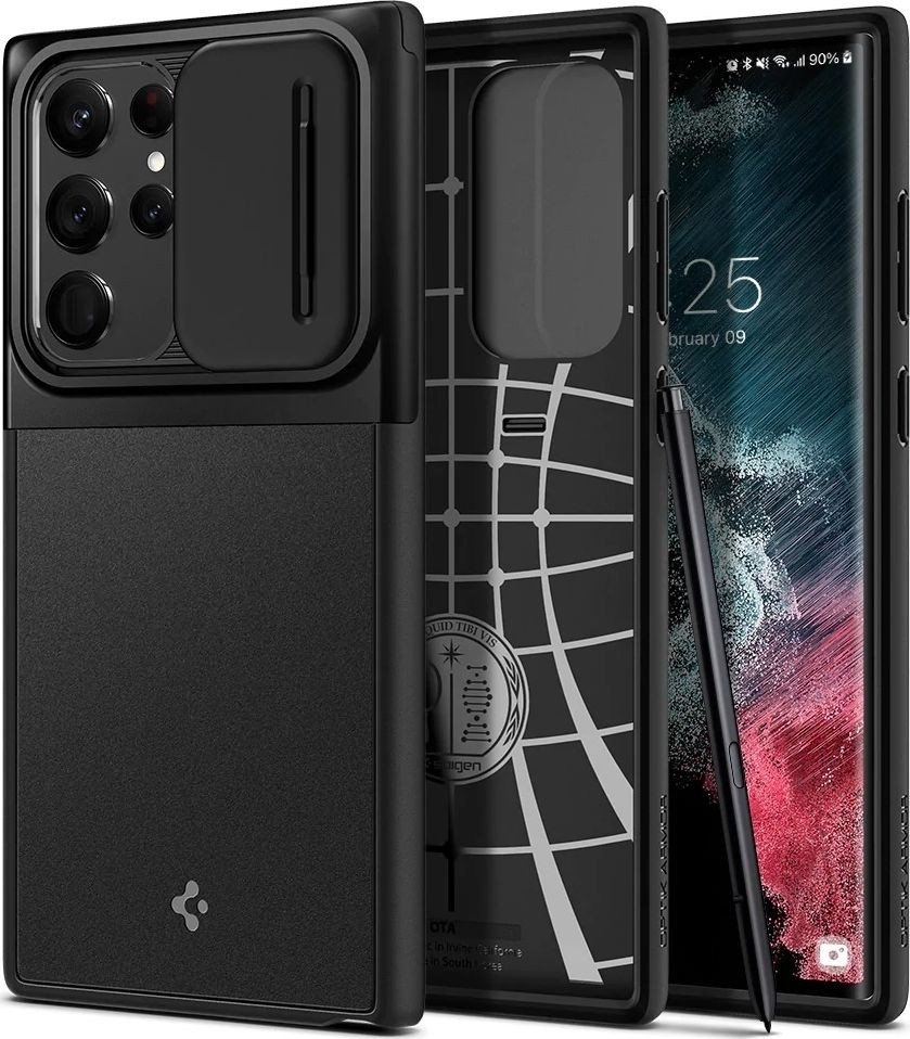 

Чехол для телефона Spigen Optik Armor для Galaxy S22 Ultra ACS04281 (черный)