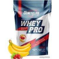 Протеин сывороточный (концентрат) Geneticlab Whey Pro (1000 г, банан/дикая клубника)