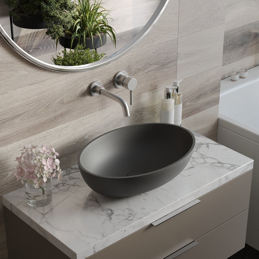 

Умывальник Roxen Nimfa gray 300160-DG