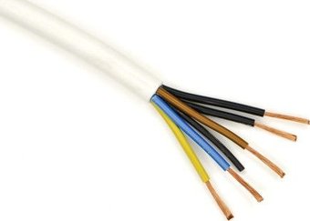 Провод силовой ВЭКЗ ПВС 5x1.5 (100 м, белый)