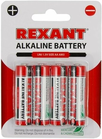 Батарейка Rexant AA/LR6 4шт 30-1027