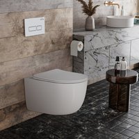 Унитаз подвесной Roxen Antares 530185-01 в комплекте с инсталляцией StounFix Dual Fresh 6 в 1 966461 (кнопка: бежевый)