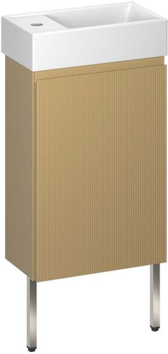 Wellsee Тумба под умывальник 3 в 1 WC Area 221803004 (тумба/матовый бежевый, раковина/глянцевый белый, ножки/нержавеющая сталь)