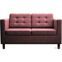 Диван Brioli Дилли клетка Д двухместный (рогожка, J10 сиреневый/темные н.)