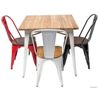 Стул Stool Group Tolix wood (красный глянцевый)