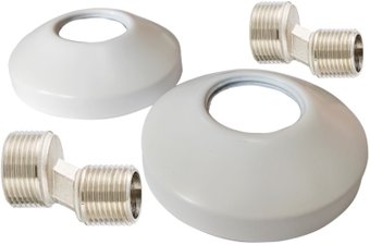 Эксцентрик Ростела Комплект чашка декор. 3/4" + эксцентрики 3/4 x 1/2" Ral 9016 509SCH04Ral9016