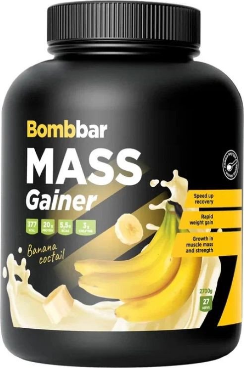 Гейнер Bombbar Mass Gainer (2700 г, банановый коктейль)