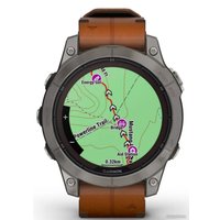 Умные часы Garmin Fenix 7 Pro Sapphire Solar (титан/каштановый, с кожаным и силиконовым ремешками)
