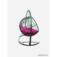 Подвесной диван M-Group Лежебока 11180308 (с серым ротангом/розовая подушка)