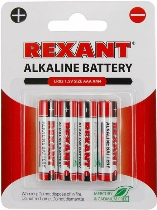 

Батарейка Rexant AAA/LR03 4шт 30-1012