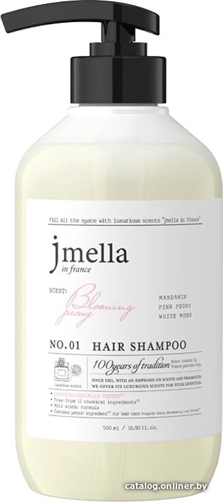 Шампунь Jmella In France Peony Hair Shampoo мандарин, розовый пион, белый мускус 500 мл
