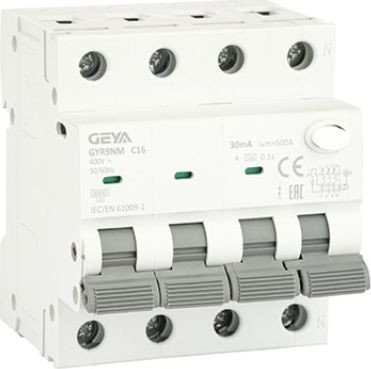 

Дифференциальный автомат GEYA GYR9NM-C16-30mA 3P+N 16A C 6 kA 30mA A 4M GYR9NM3PC16A30