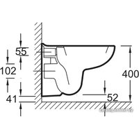Унитаз подвесной Jacob Delafon Mideo E4345G (без сиденья)