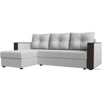 Угловой диван Лига диванов Валенсия Лайт левый (экокожа, белый)